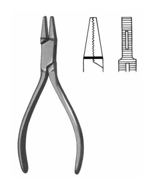 Product Spectrum Flat Nose Plier, 5.5" (14cm), Serrated, Stepped Jaws with Grooves | SAH.20-5532 Image
