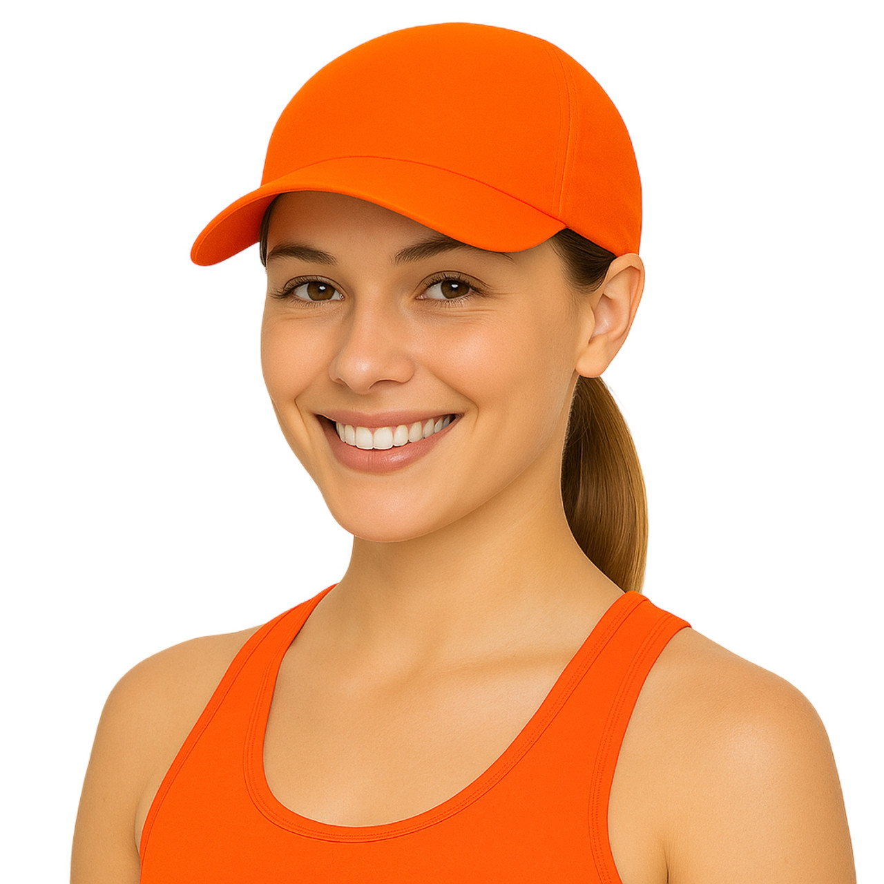 Ami Vibrant Orange Women\'s Cap Armycrew Lightweight High Visibility Neon Color Safety  main image 2