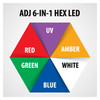 ADJ 18P Hex LED Par Can Light w/ DMX / RGBAW + UV