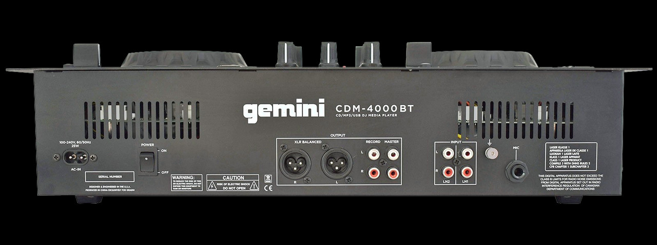 Gemini CDM 4000BT 2 Channel Professional Dual MP3/CD/USD USB Mixer