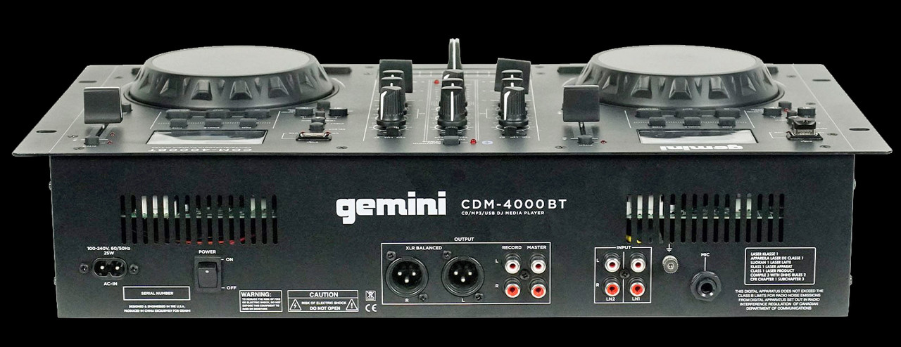 Gemini CDM 4000BT 2 Channel Professional Dual MP3/CD/USD USB Mixer w/ Bluetooth