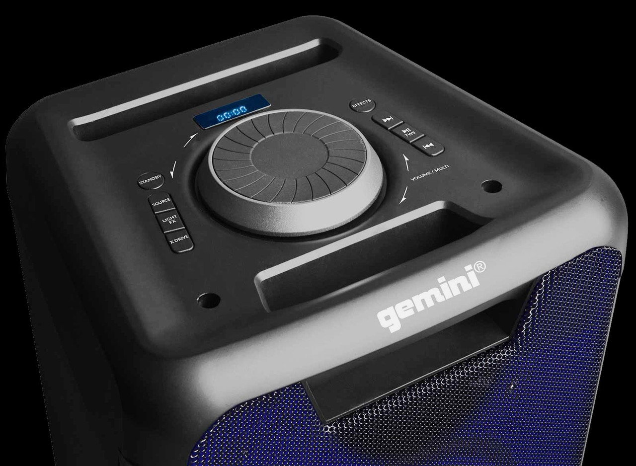 Gemini GLS-880 Portable Bluetooth DJ Party System - Phantom