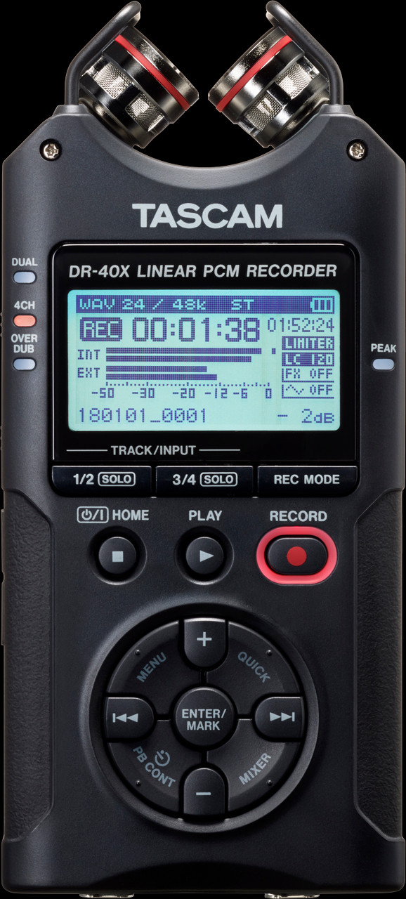 TASCAM DR-40X Four Track Digital Audio Recorder / USB Audio ...