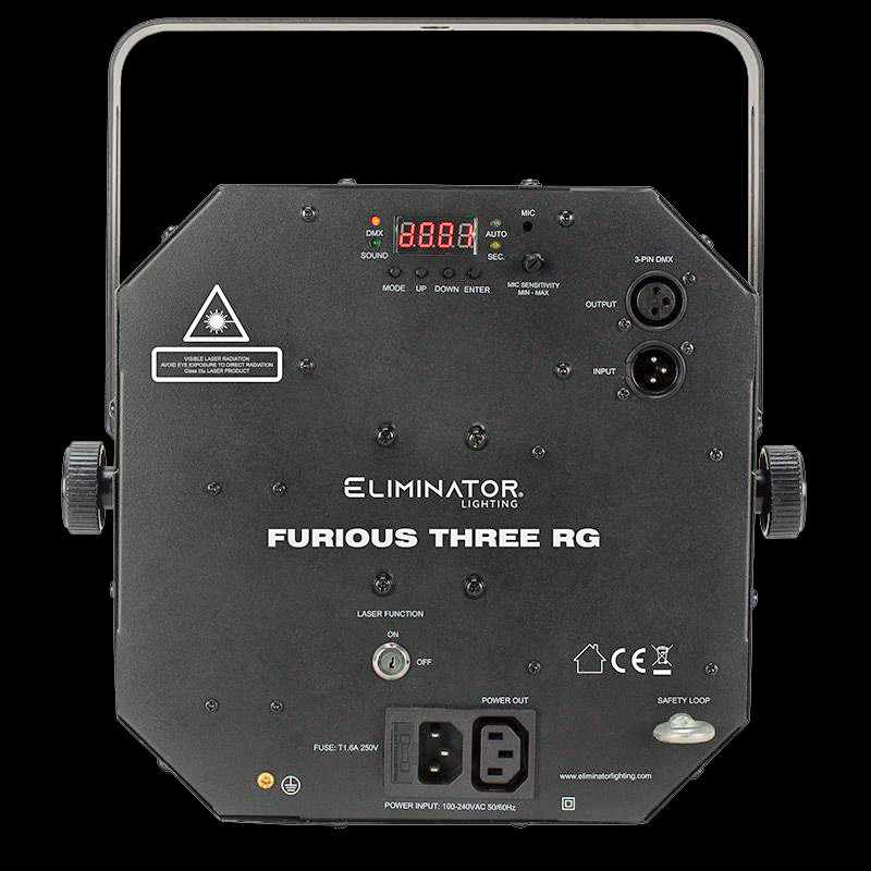 Furious Three RG 3-FX-In-1 Moonflower, Wash + Laser DJ Light