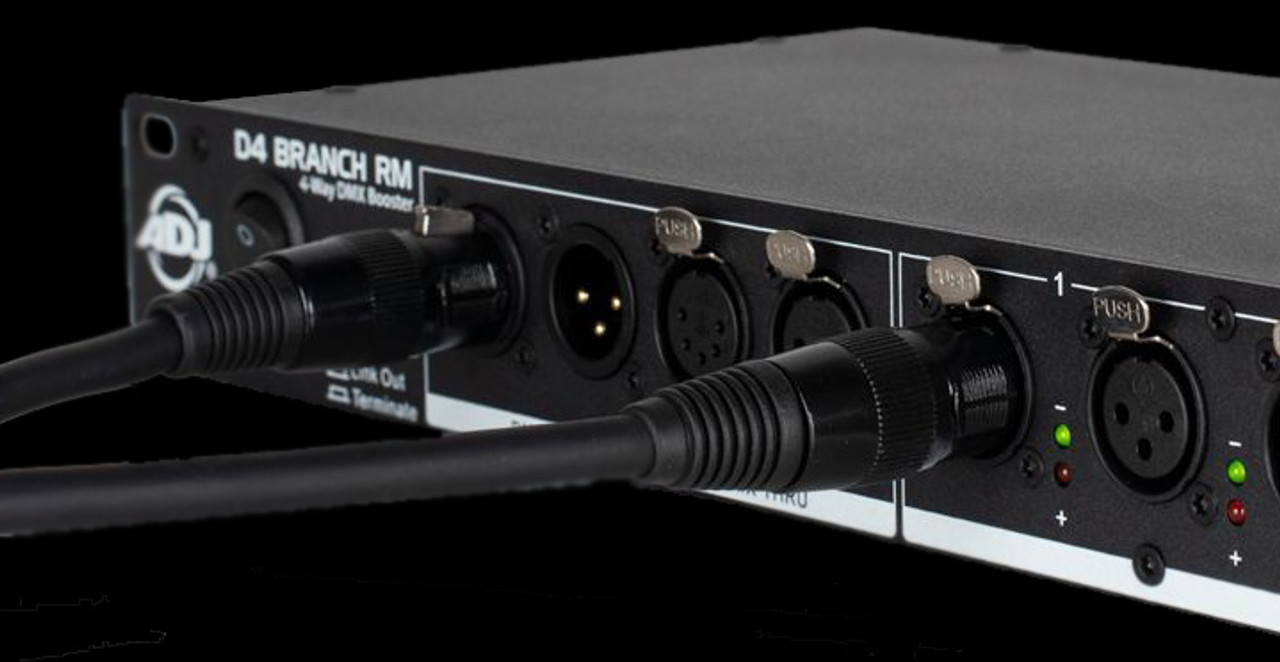 ADJ D4 Branch RM Single Rack Space - 4-way Distributor / Booster 