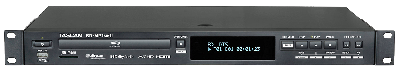 TASCAM BD-MP1MKII Professional-Grade Blu-ray Player w/ SD & USB