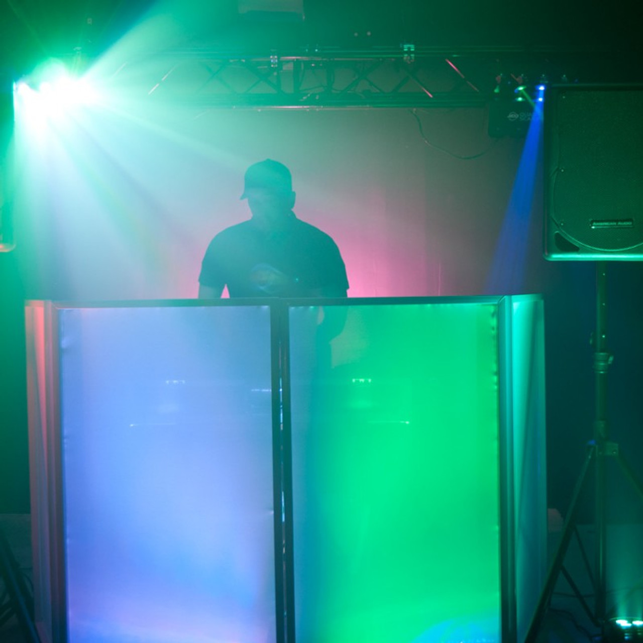 ADJ Event Facade Portable DJ Equipment Concealment Panel - Phantom Dynamics, Nightclub Lighting