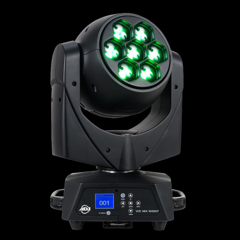 ADJ Vizi Hex Wash7 LED Moving Head Wash Light w/ Zoom - Phantom