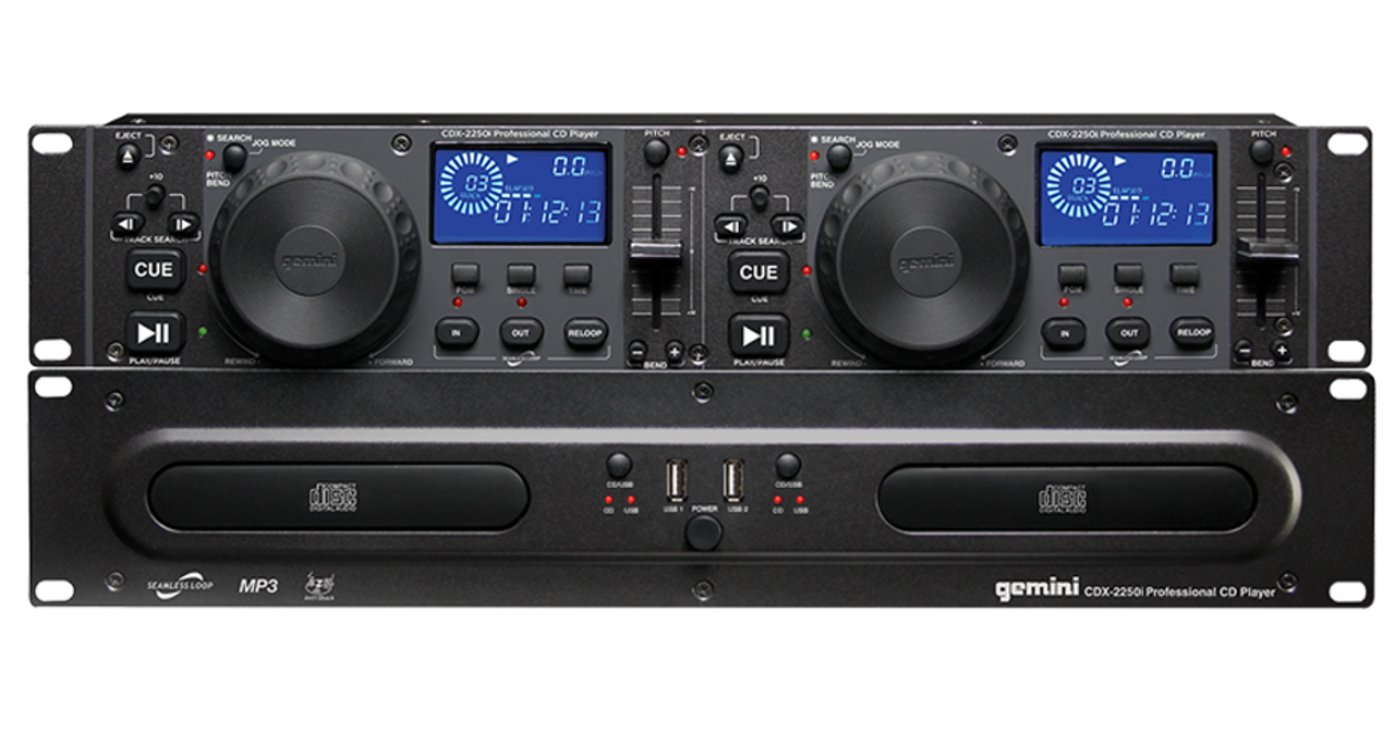 GEMINI CDX-2250i Double Lecteur CD MP3 / CD AUDIO / USB + Câbles