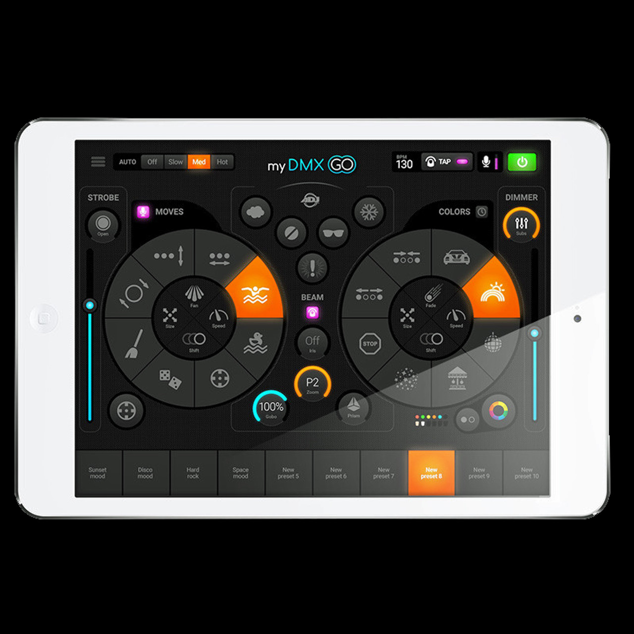 Omkostningsprocent En effektiv Stræbe ADJ myDMX Go - iPad / Android Tablet Lighting Control System + App -  Phantom Dynamics | Nightclub Lighting | Lasers & Sound