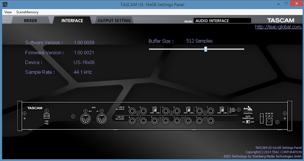 TASCAM US-16x08 w/ USB Audio Interface - Phantom Dynamics