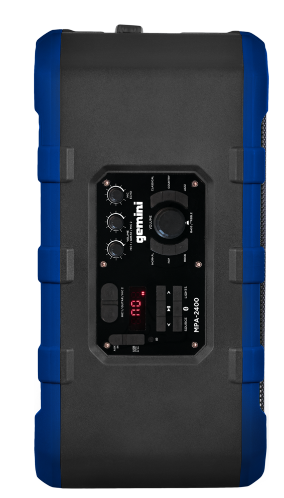 Gemini Rechargeable Weather Resistant Trolley Speaker Blue MPA