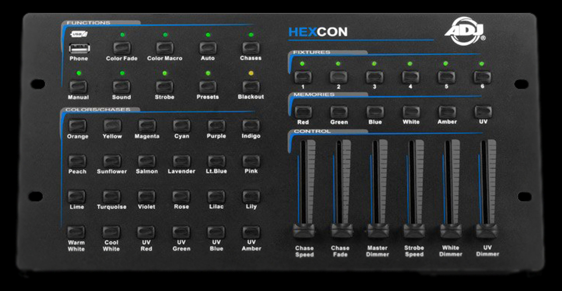 ADJ HEXCON 36-channel DMX HEX LED Light Controller