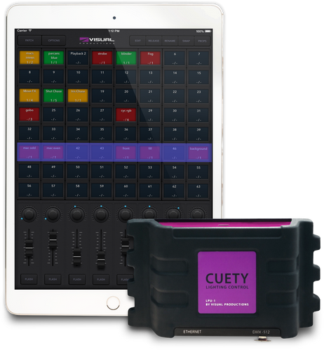 Visual Productions Cuety LPU DMX Lighting Control Software & Interface - iOS / Android