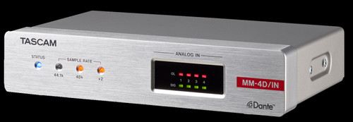 TASCAM MM-4D/IN-E 4-Channel Mic / Line Input Dante Converter w/ built-in DSP Mixer