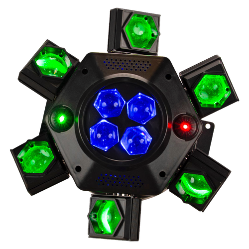 Eliminator Lighting Centerdriod – RGBW LED + Red/Green Laser Centerpiece Effect