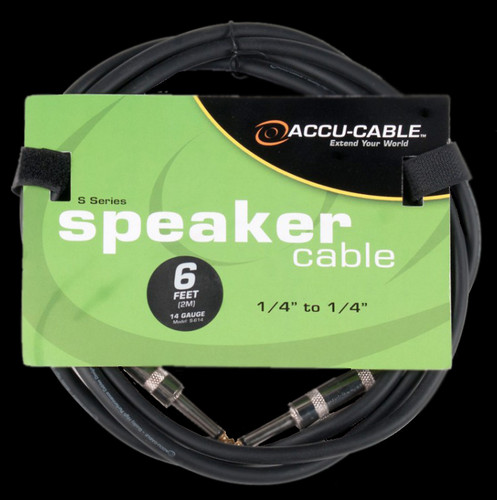 Accu Cable S-614 1/4" To 1/4" Jack Speaker Cable - 6 Ft 14 Gauge