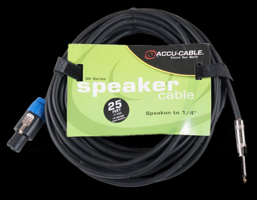 Accu Cable SK4-2514 Speakon To 1/4" Jack - 25 Ft 14 Gauge
