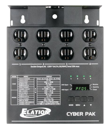 Elation CYBER PACK 20A / 4 Channel MIDI / Dimmer / Power Pack