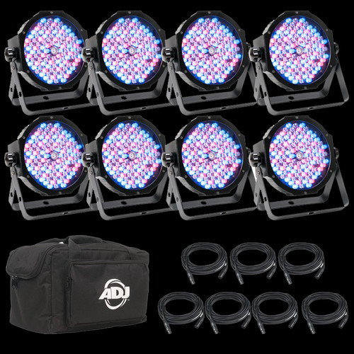 ADJ Mega Flat Pak 8 Plus 8 Light LED Par Can Lighting Package