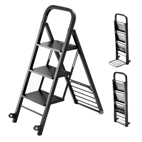 Step n' Haul – Ladder & Hand Truck Combo | Compact, 3-Step Folding Utility Cart