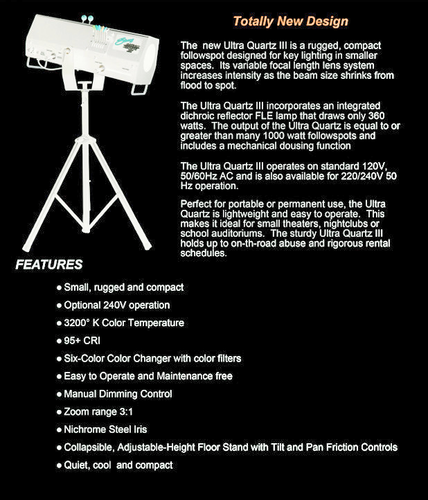 Phoebus Ultra Quartz III Compact High Intensity Follow Spotlight