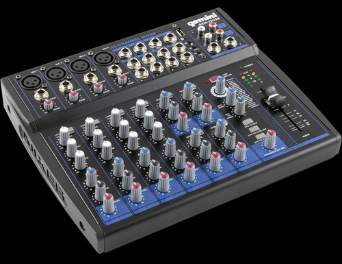 ゆめ Gemini GEM-08USB 8 Channel USB Mixer w/ Bluetooth - Phantom