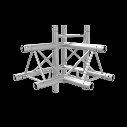 Global Truss F33 12" 4-Way 90 DEG. Left Corner Junction - Apex Up Left