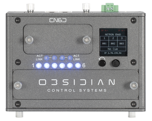 Obsidian EN6D — NETRON Ethernet to DMX Gateway (6-Port, RDM, DIN Rail / Wall Mount)