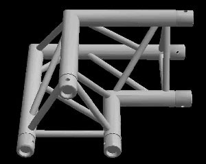 Global Truss F33 12" Triangular 2  Way 90 Degree  Corner, Apex Up / Down