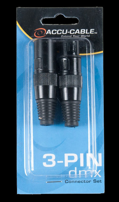 Accu Cable 3 Pin Male & Female XLR Connectors / Gold Pins / ACXLR3PSET
