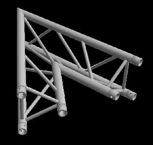 Global Truss F33 12" Triangular 2 Way  45 Degree Corner / Apex In