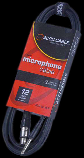 Accu Cable 12 FT 1/4" Mono to XLR Microphone Cable / AMC12
