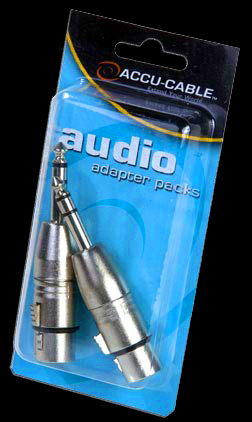 Accu Cable Female 3 pin XLR to Male 1/4" Adapter - AXLRC3PMQF