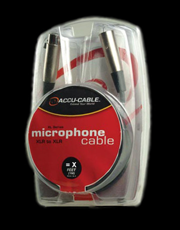 Accu Cable XL-25 XLR M/F Microphone Cable - 25 Ft