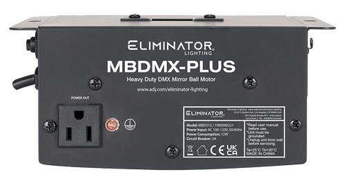 Eliminator Heavy Duty DMX Mirror Ball Motor – IR Remote / MBDMX-PLUS