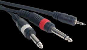 Accu Cable MP4-15 Mini Plug to 1/4 Inch Cable Patch Cord - 15 Ft