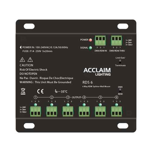 Acclaim RDS6 6 Way RDM / DMX Splitter / RDS600 - DD-6WM