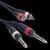 Accu Cable Dual RCA to Dual 1/4" Jack Patch Cable - 12 Ft