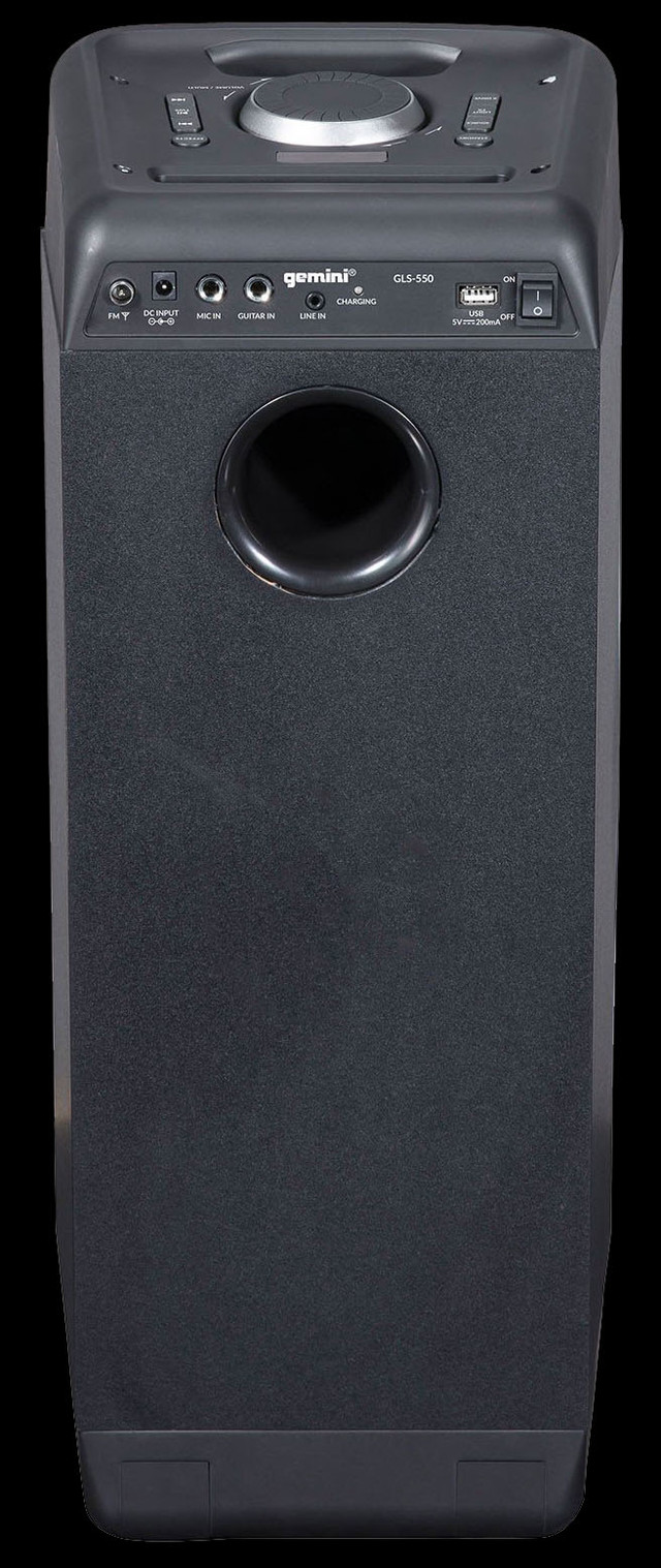 Enceinte Bluetooth Party GEMINI GLS-550 - 800W, Lumières RGB, Batterie, Micro - Portable