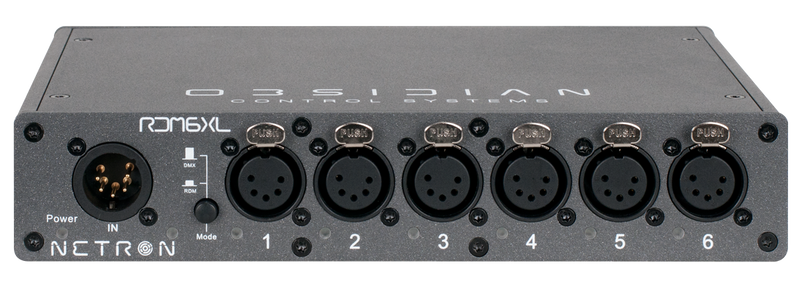 Obsidian Netron RDM6XL 6 X 5 Pin XLR DMX RDM Splitter / NRD123