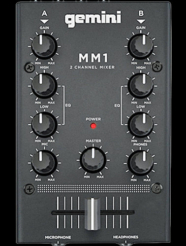 Gemini MM1 - 2-Channel Compact DJ Mixer / w Bluetooth - Phantom