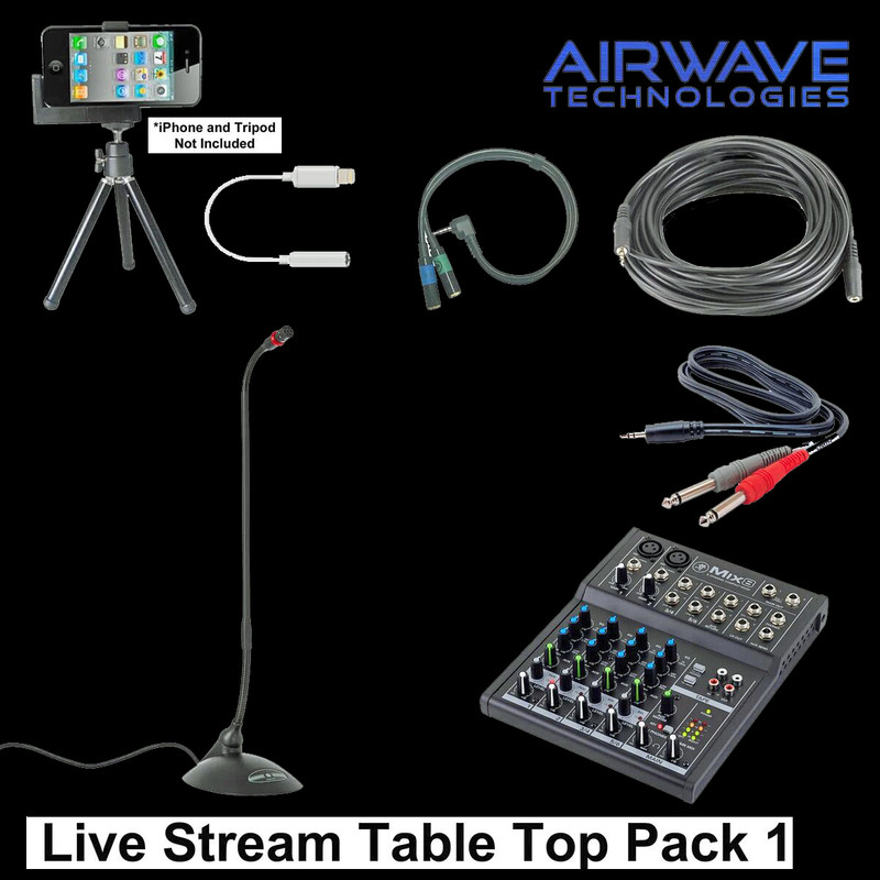 Airwave Live Stream Table Top Pack 1 Microphone Package