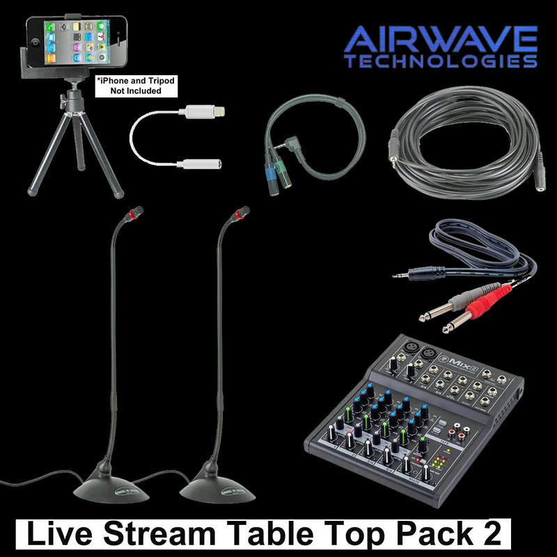 Airwave Live Stream Table Top Pack 2 Microphone Package