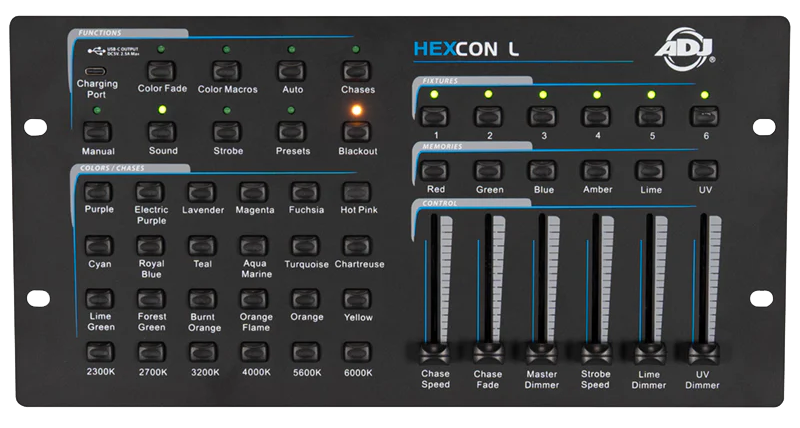 HEXCON L – 36-Channel RGBAL+UV DMX Controller for HEX Series LED Fixtures HEXCON L – 36-Channel RGBAL+UV DMX Controller for HEX Series LED Fixtures