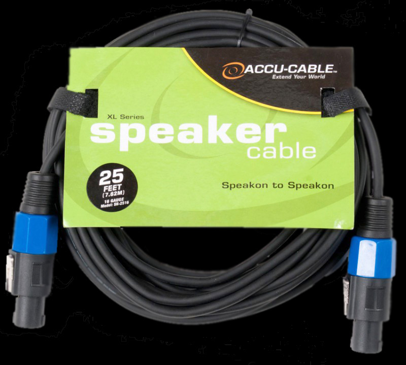 Accu Cable SK-2516 Speakon to Speakon - 25 Ft 16 Gauge