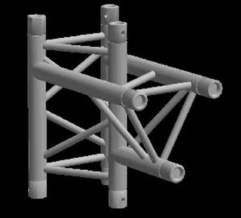 Global Truss F23 1.64ft (0.5m) 3 Way Horizontal T Junction / Apex Down