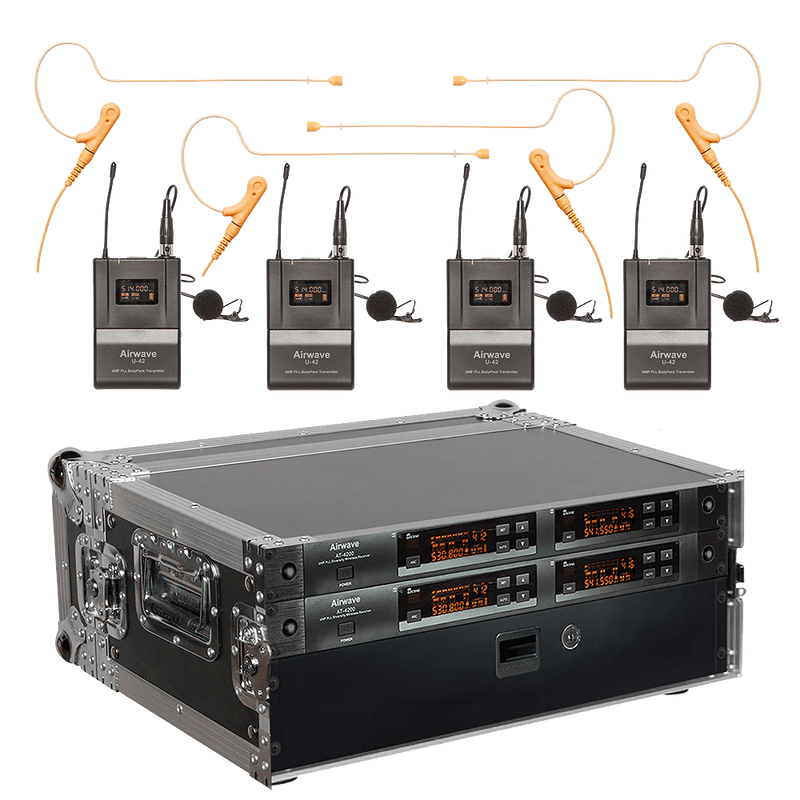 Airwave AT-HSD4 Pack 4 Channel Wireless System Package