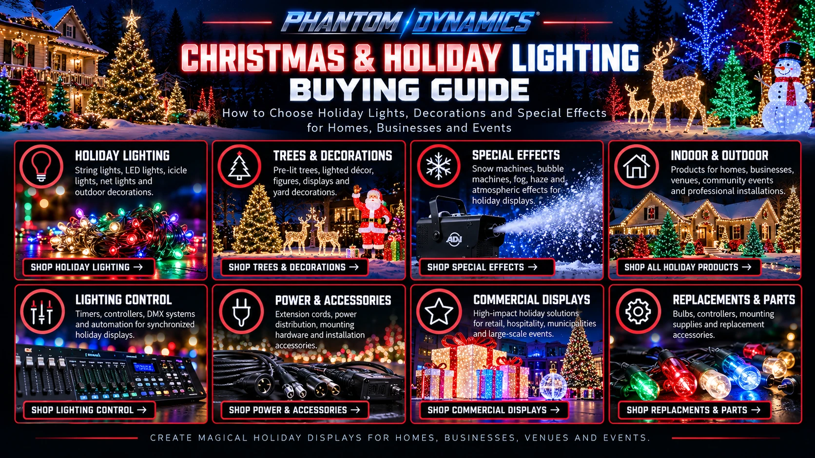 Christmas & Holiday Lighting & Special Effects Buying Guide | Phantom Dynamics