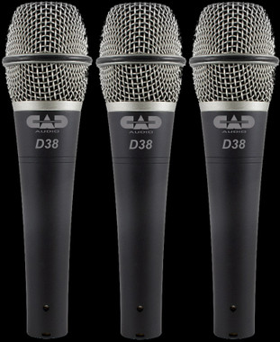 CAD D38 CADLive Supercardioid Instrument Microphones / 3-Pack